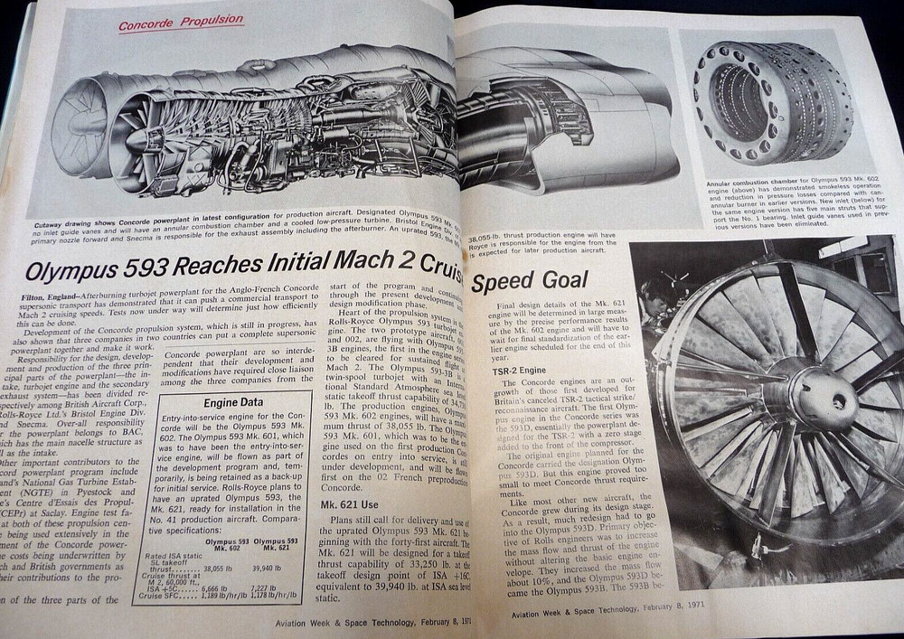 71 Aviation Week & Space Technology Supersonic Concorde Propulsion Avionics Test