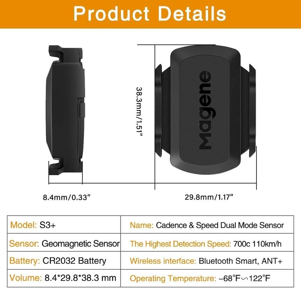 Lightweight Wireless Bike Computer Speed/Cadence Sensor for Ultimate Performance