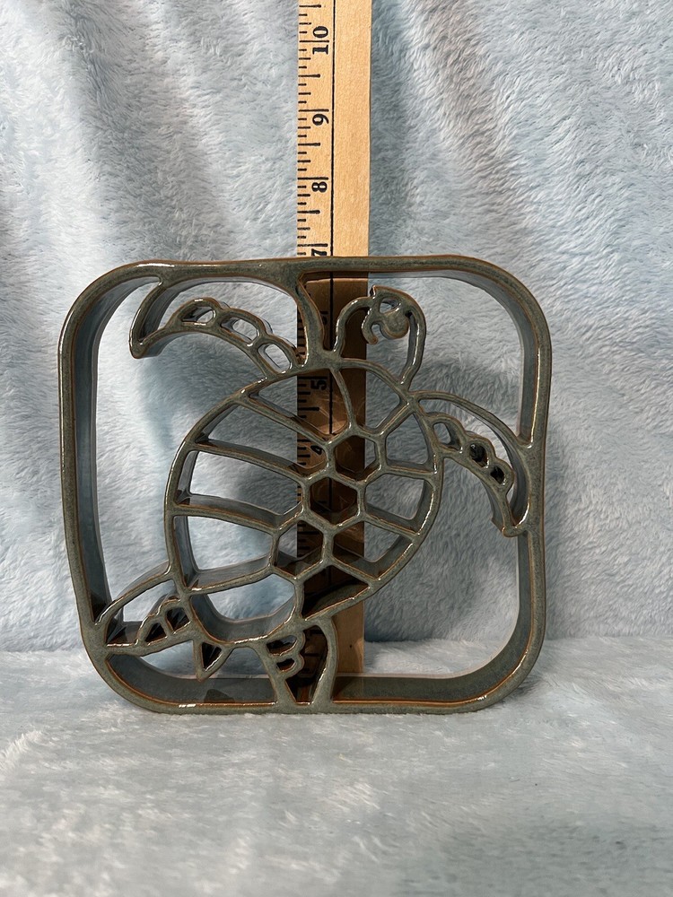 Square Turtle Trivet Stoneware/Ceramic Sea Life