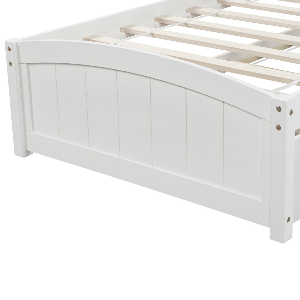Twin size Platform Bed with Trundle White