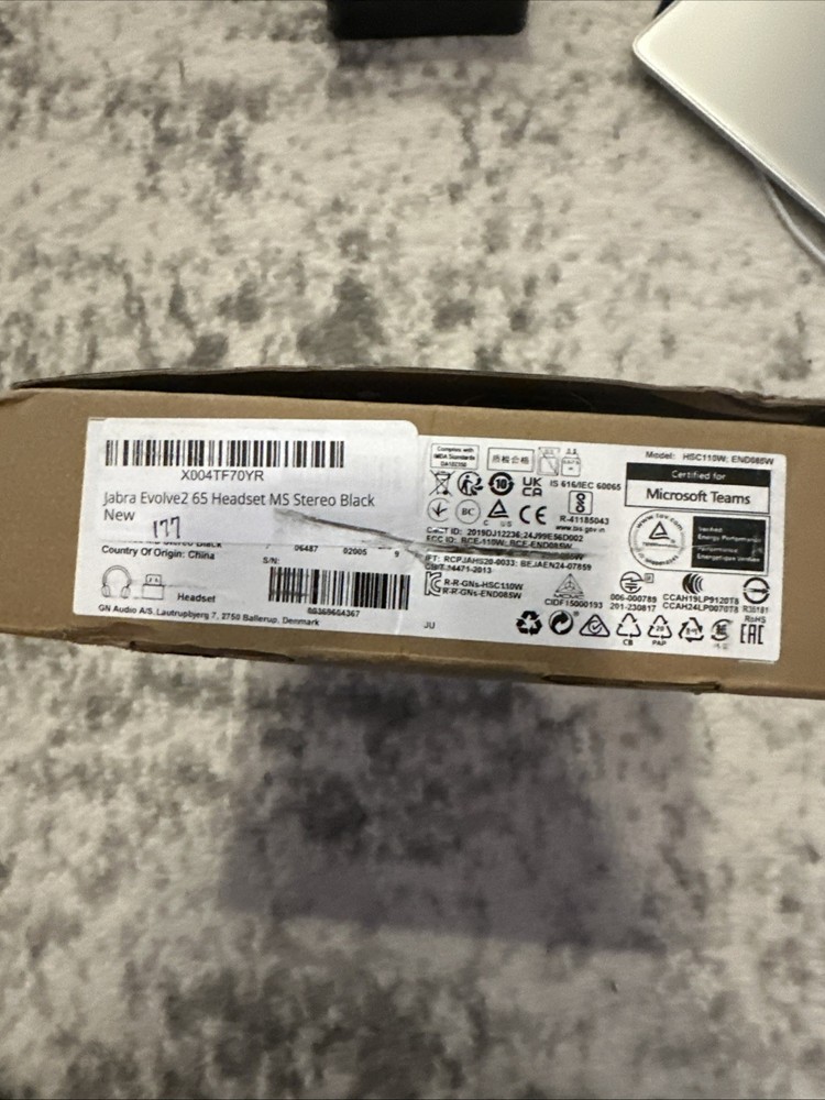 Jabra Evolve2 65 Wireless Headset USB Stereo UC, Bluetooth Dongle, Compatible