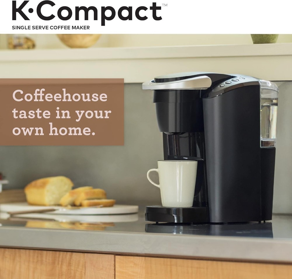 K-Compact Single-Serve K-Cup Pod Coffee Maker, with 3 Brew Sizes, Smart Start...