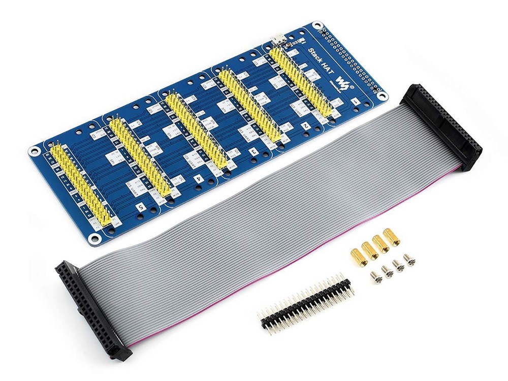 Stack HAT Raspberry pi I/O Expansion Shield Onboard 5 Sets 2x20 Connector to ...