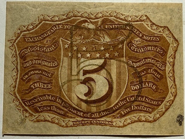 United States Fractional Currency - 5 Cents - 2nd Issue 1863 Fr-1232 - Crisp AU!