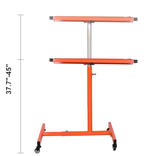 Mechanics Rolling Work Table Mobile Tray Table for Shop, Garage, Adjustable