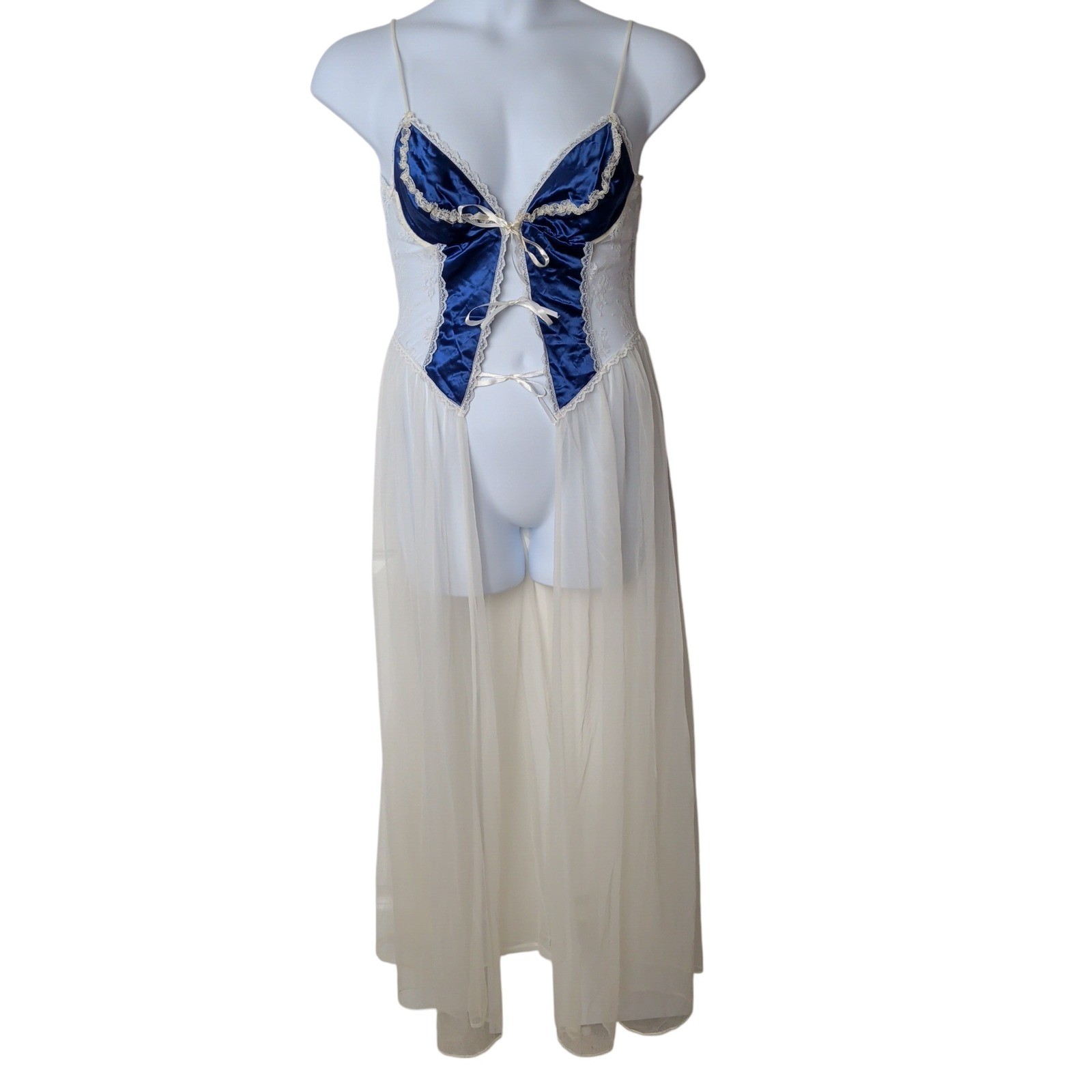 Vintage Open Front Babydoll Lingerie Dress Size Medium Fairy Whimsigoth Milkmaid