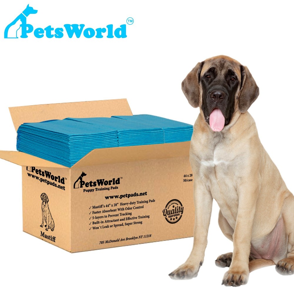 PETSWORLD Mastiff's Massive Training Giant Pads, 28x44 inch, Case 50