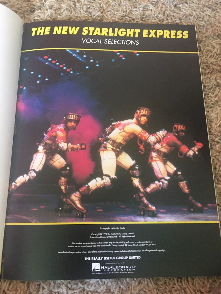 New Starlight Express Vocal Selections 1993 Andrew Lloyd Webber Broadway
