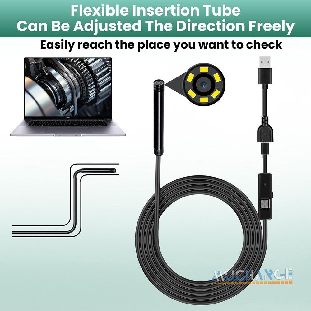 16.4FT Endoscope Camera with Light HD Borescope Camera 6 LED For Andraid Device
