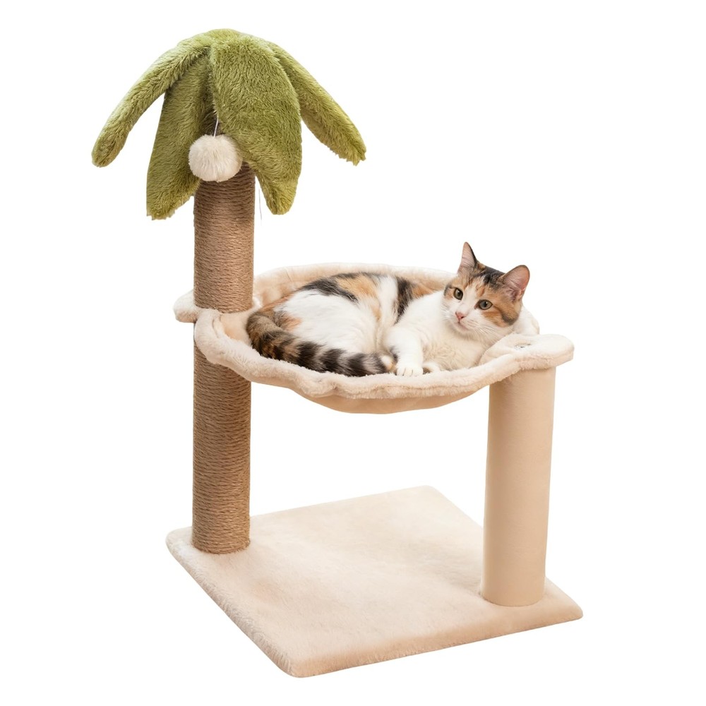 Kitten Tree with Plush Perch, Soft Hammock,and Rope Scratching Posts, Stable ...
