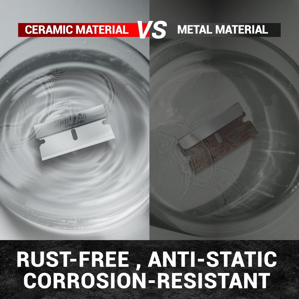 5-Pack Ceramic Single-Edge Razor Blades, Blades for Razor Blade Scraper Tool,...