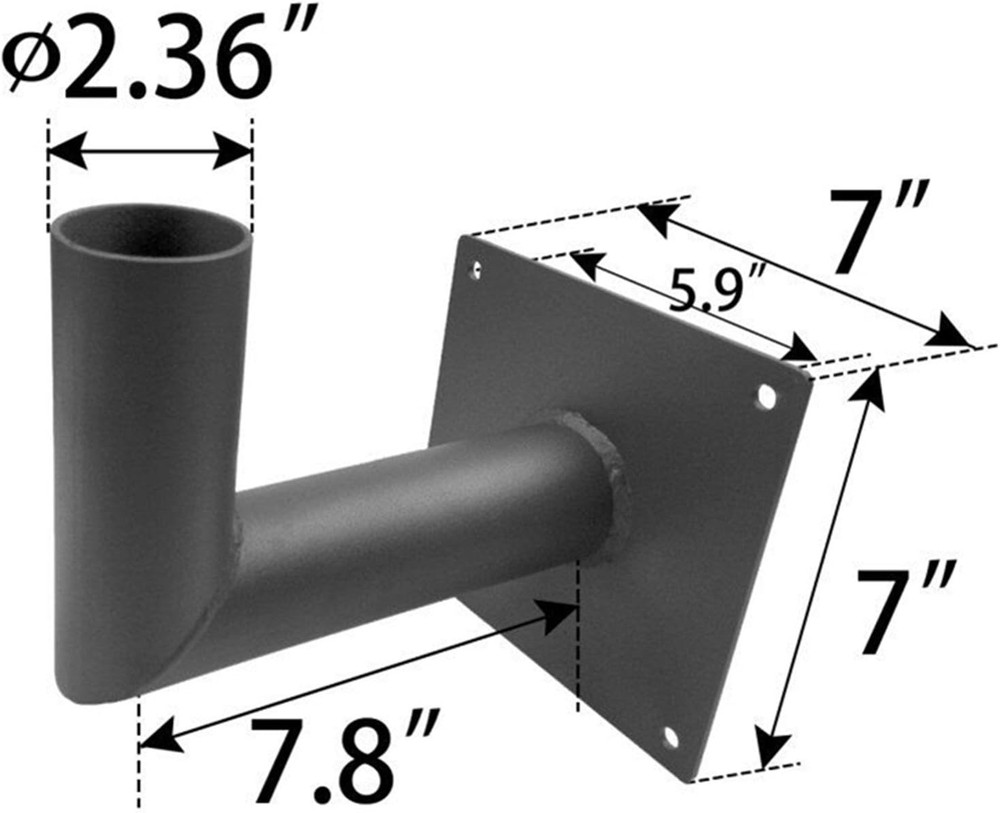 Wall Mount Bracket for Slip Fit Lights (2 3/8Inch), Adjustable Wall Bracket 90 D