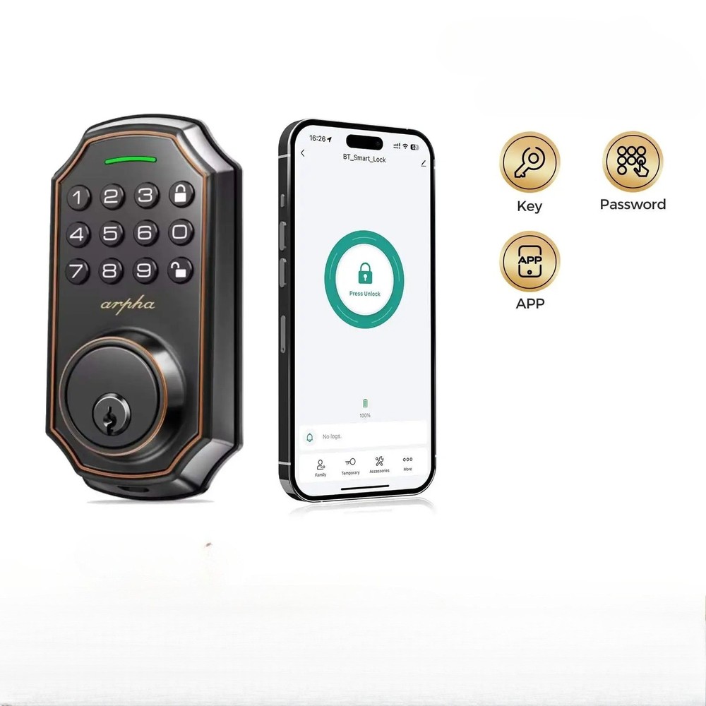 Lock ‎D180 100 Entry Codes Electronic Keypad Deadbolt with Anti-Peeping