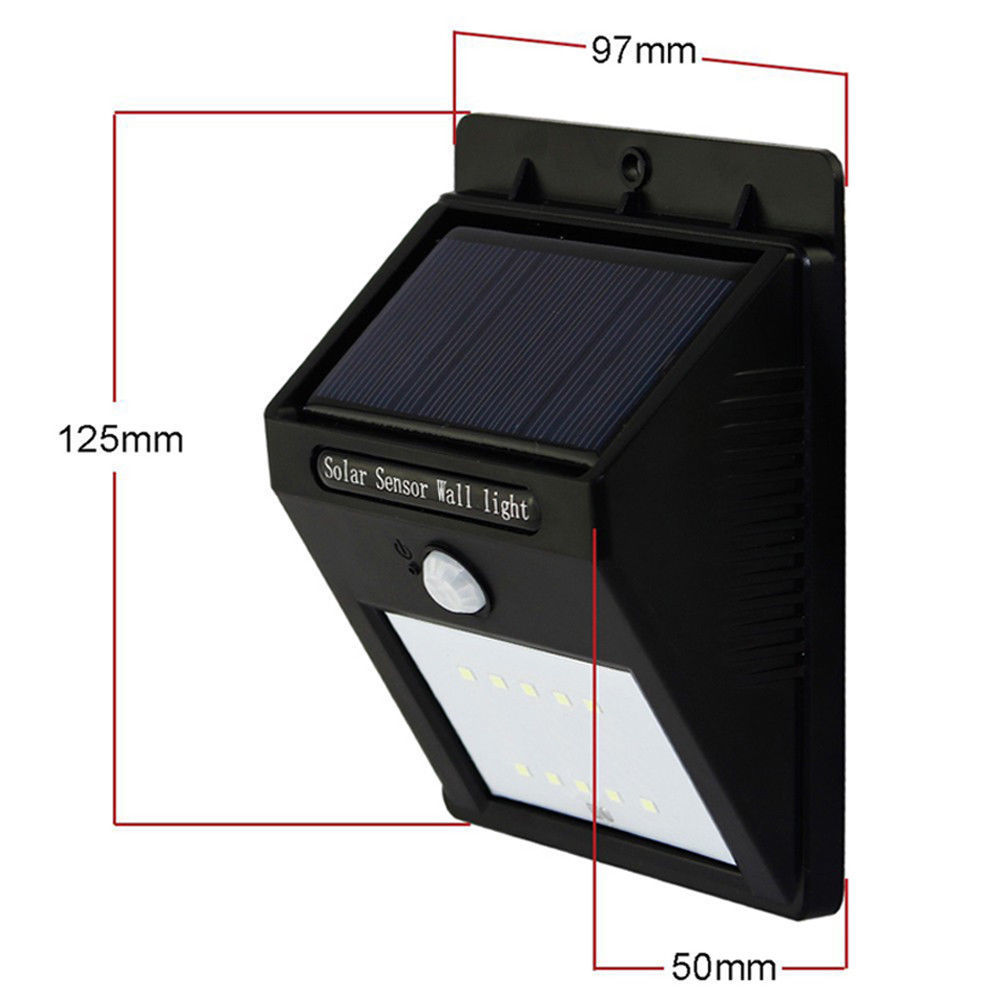LED SPOTLIGHT LIGHT RECHARGEABLE SOLAR PANEL MOTION SENSOR GARDEN