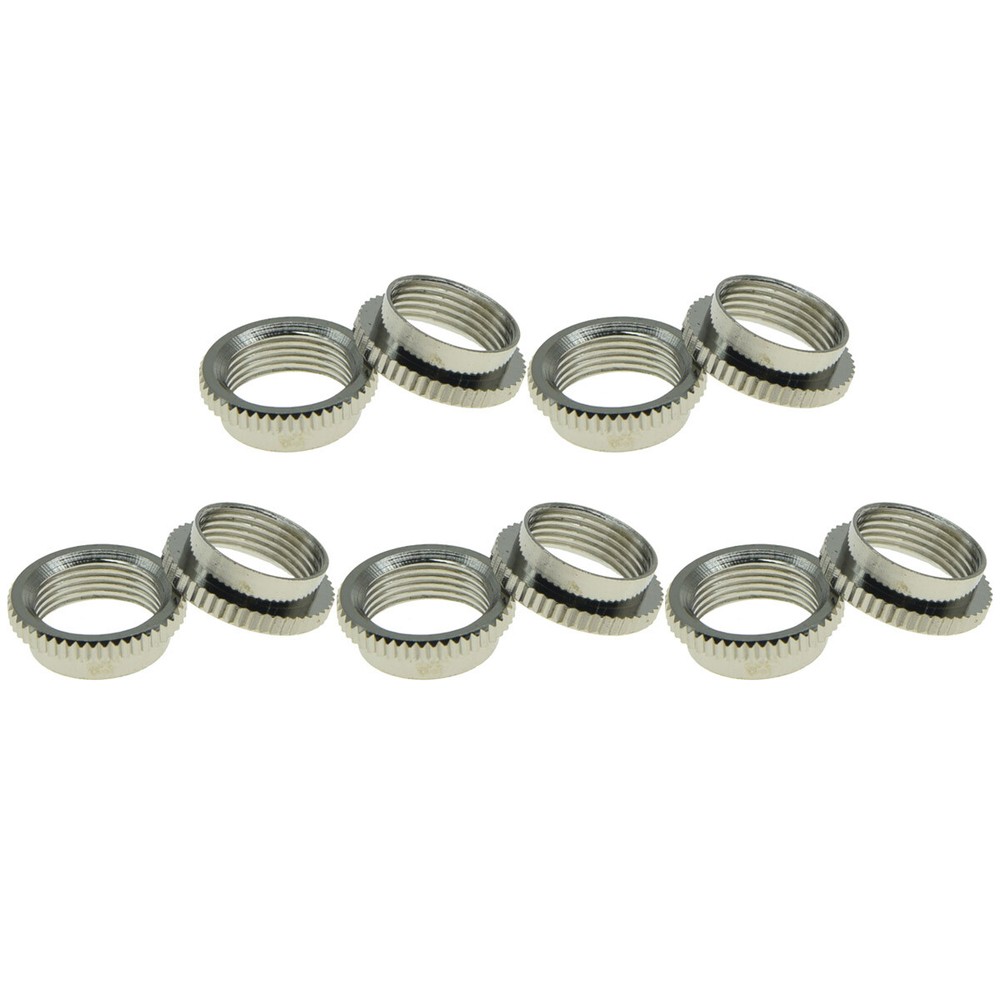10x Nickel 15/32" Fine Knurl Deep Nut Toggle Switch Nut For Switchcraft Guitars