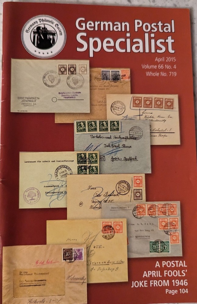 German Postal Specialist Apr 2015 Postal April Fools' Joke German East Africa