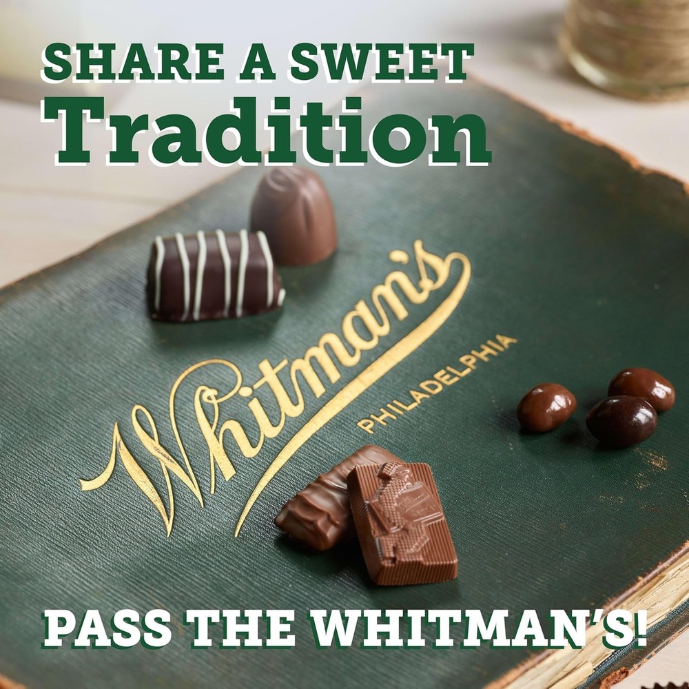 WHITMAN'S SAMPLER Assorted Milk & Dark Chocolate Candy Gift Box, 10 oz.