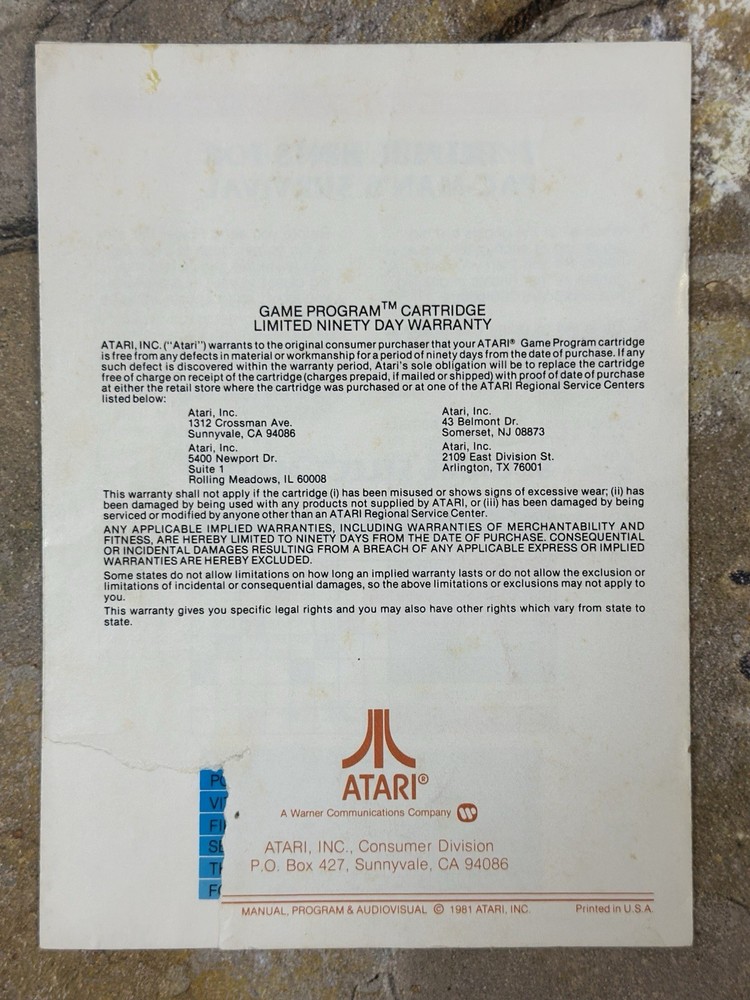 Pac-Man Manual - Atari 2600