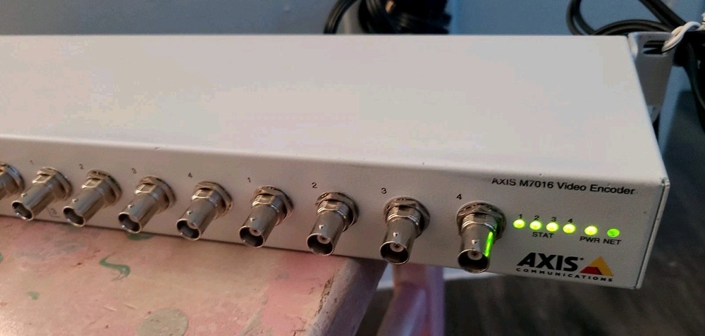 Axis M7016 16 CH CCTV Video Encoder w/ Power Cable & Rack Ears Tested & Working