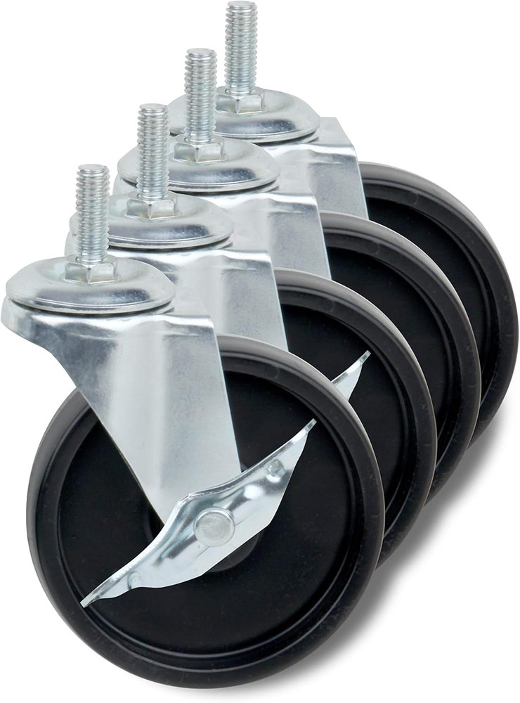 5-Tier Steel Shelving Unit Bundle with 4" Caster Wheels
