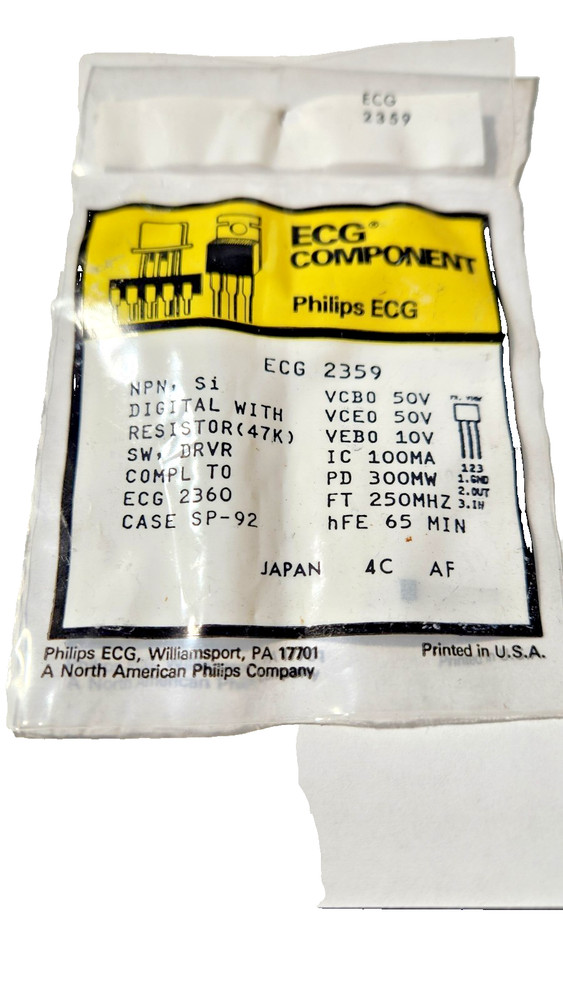 ECG2359 DIGITAL TRANSISTOR USED IN VARIOUS APPLICATIONS