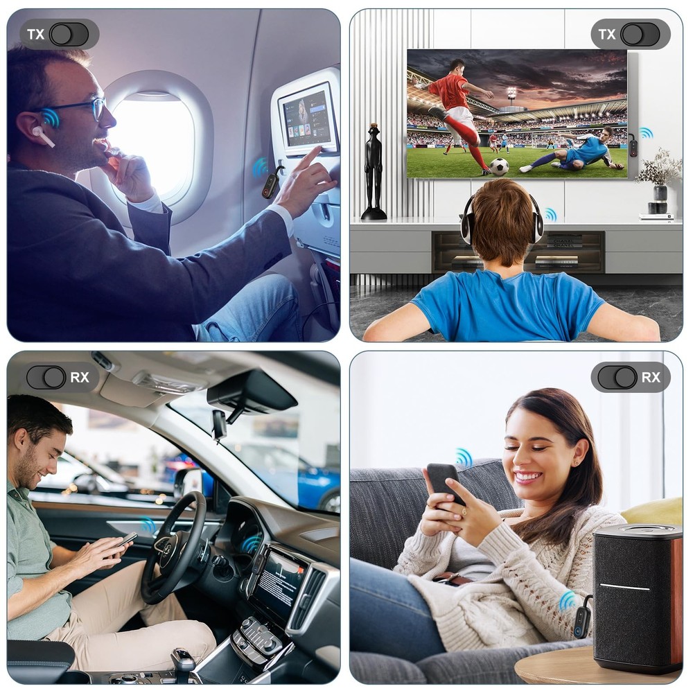 Upgraded Bluetooth 5.3 Transmitter Receiver 2 in 1, Bluetooth Adapter for Air...