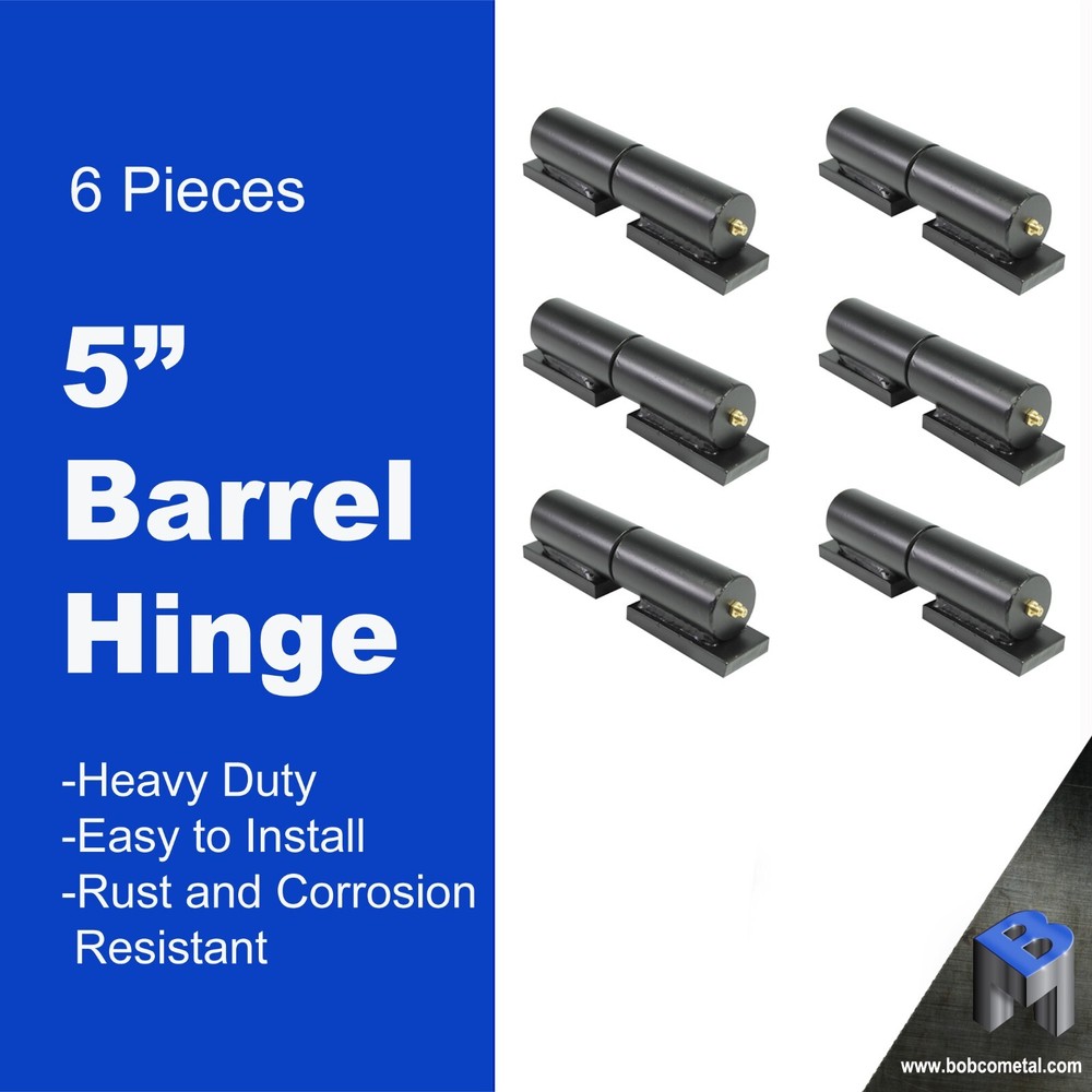 5" Heavy Duty Weldable Barrel Gate Hinges | 6 Pieces