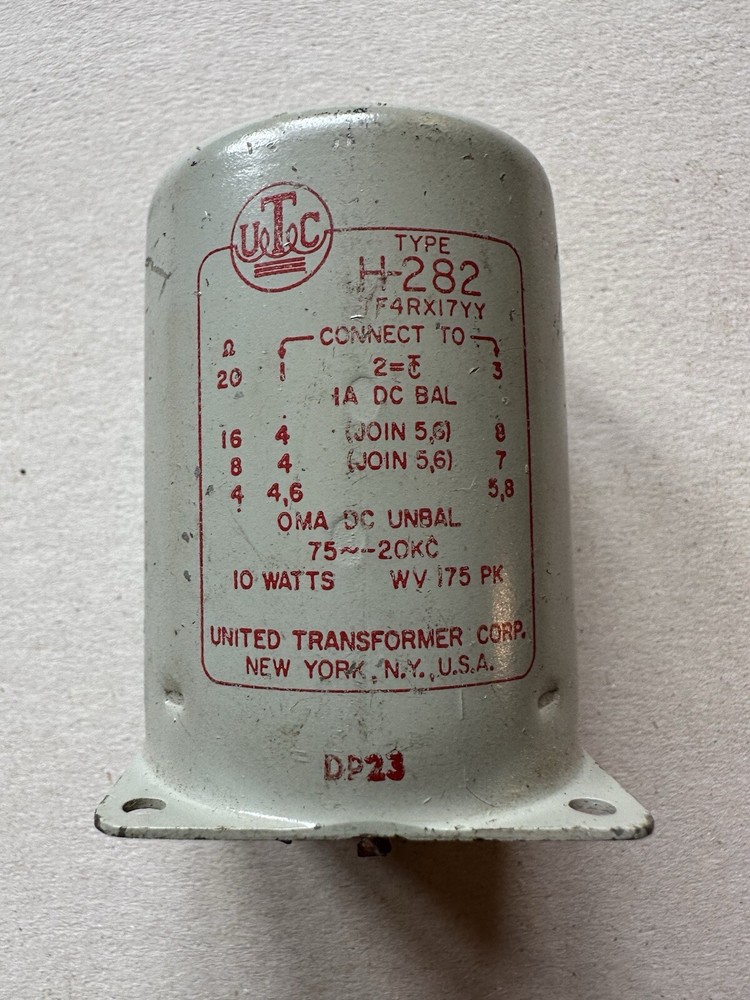 Vintage UTC H-282 Transformer Rare h282