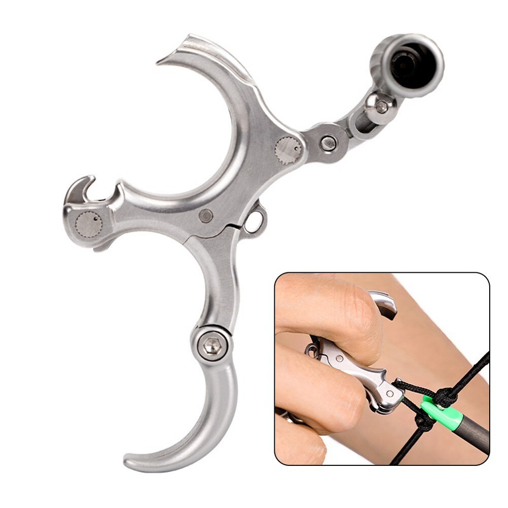 Enhanced Accuracy,with Adjustable Stroke Archery Release Three Four Finger Grip