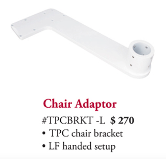 TPC Dental Chair Bracket for Left Handed unit Setup