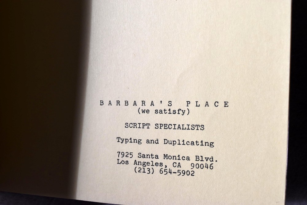 1978 Go West, Young Girl! Original Screenplay Script Revised Final Draft