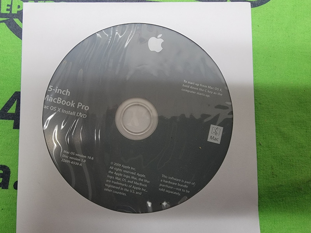 15" MACBOOK PRO MAC OS INSTALL DVD VERSION 10.6 2Z691-6530-A