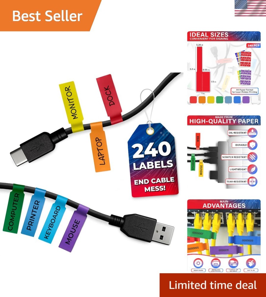 Durable 240 PCS Wire Tags - Optimal Torn & Waterproof Cable Management Solutions