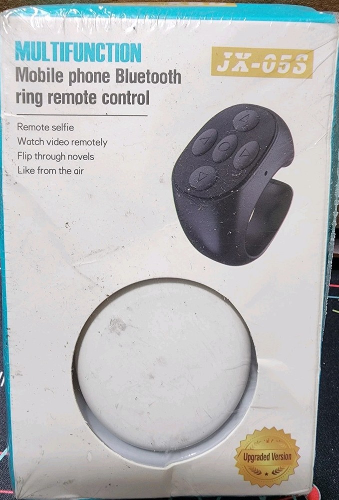 JX-05S Bluetooth Ring Remote Control iOS Android TikTok Selfie V5.3