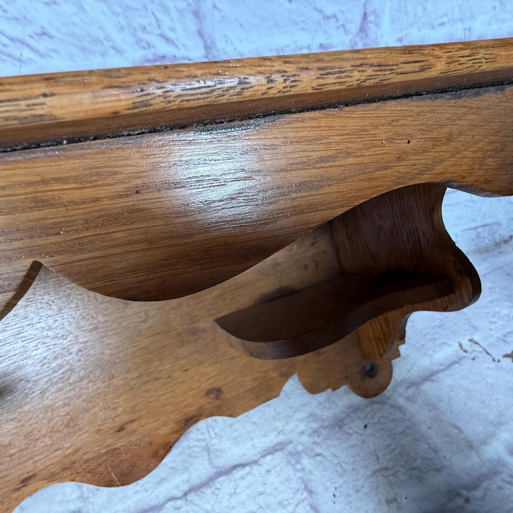 Vintage Oak Clock Wall Shelf