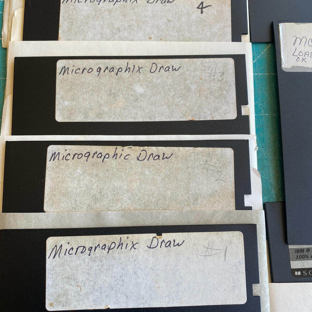 Micrographix McPaint SuperPrint Graphics Software Lot 5.25" Floppy Disk Computer