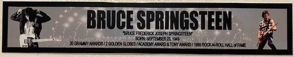 BRUCE SPRINGSTEEN  FULL COLOR NAME PLATE