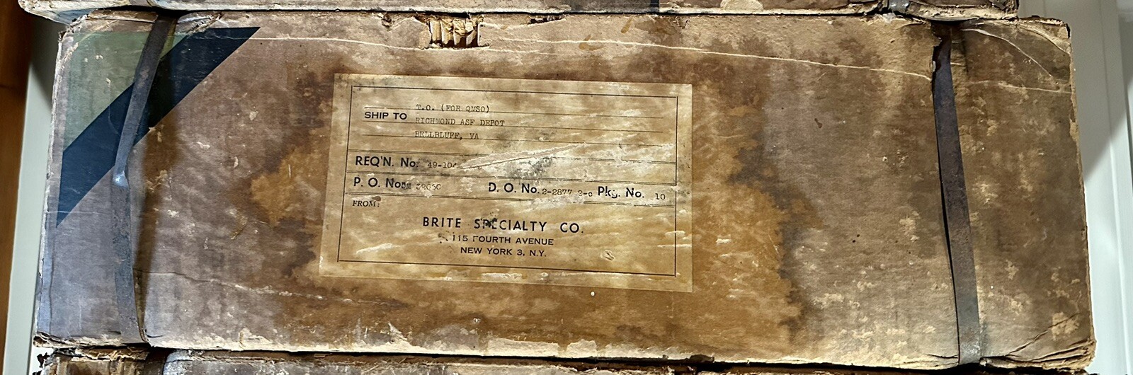 Vintage NOS 1940s WW2 US MILITARY Issue Brite 1-Piece Watch Band 16mm 5/8" B0-1