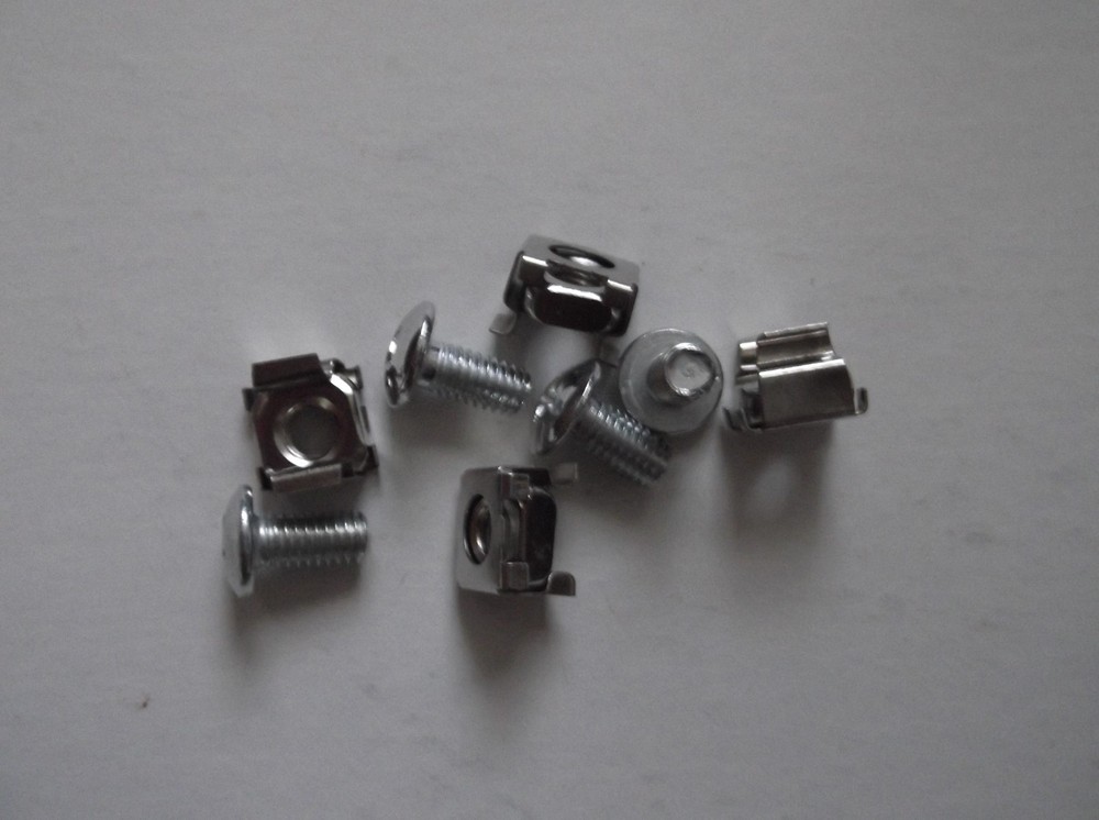 Rack Mount Cage Square Nuts with Screws Plus Bushing 50-Pack