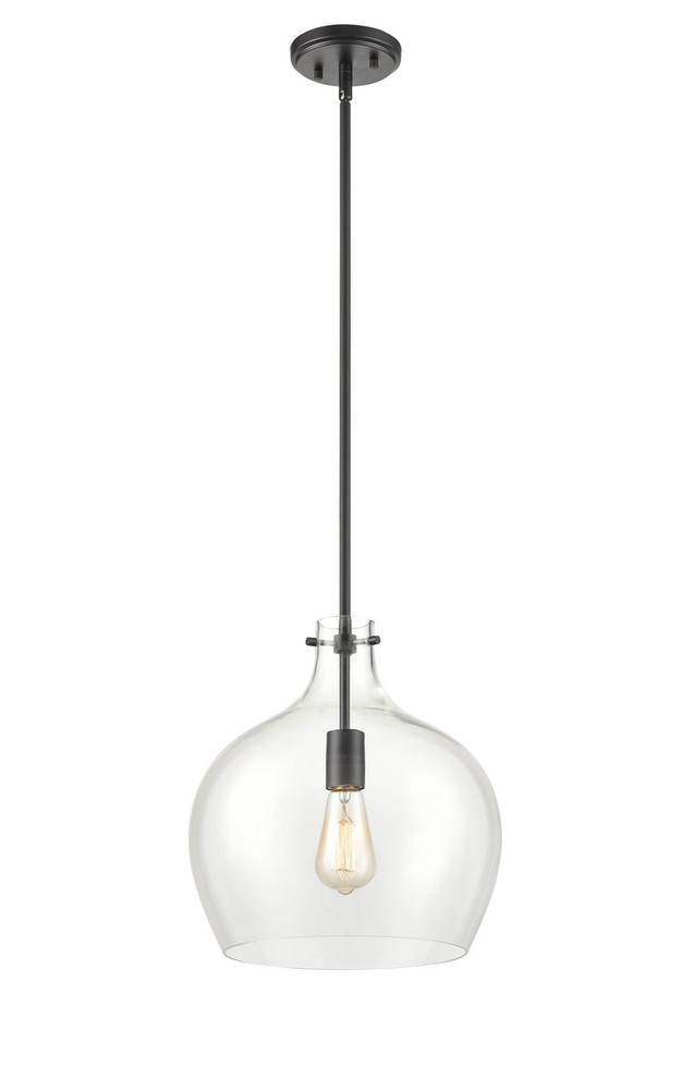 Millennium 12.88" Glass Down - Black 1-Light
