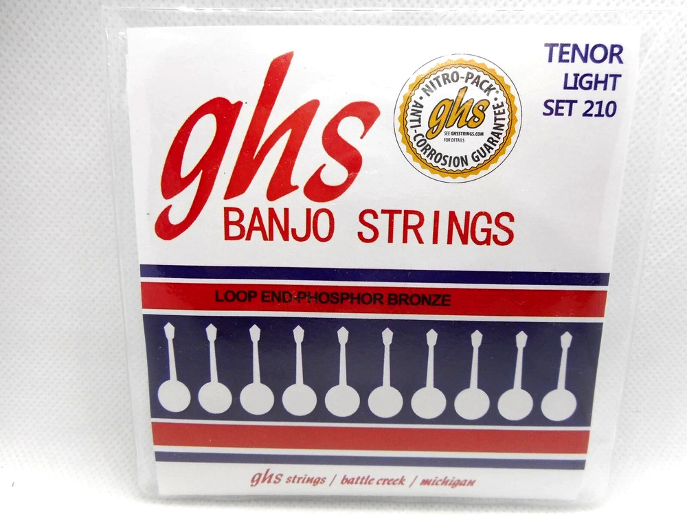 GHS 4 STRING TENOR BANJO STRING SET 210-LOOP END PHOSPHOR BRONZE