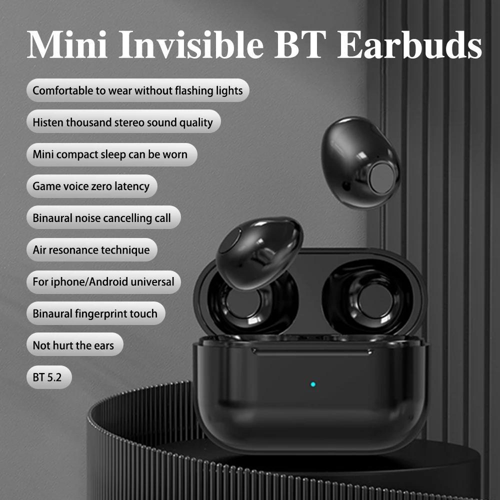 2024 Mini Earbuds Invisible Sleeping Wireless Headphone Bluetooth 5.2 Earphones