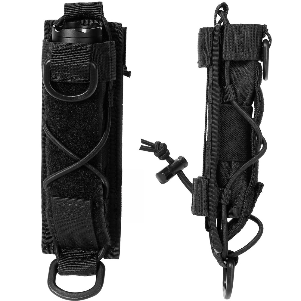 Tactical Flashlight Holster Belt Open-top MOLLE Vertical & Horizontal Carrying