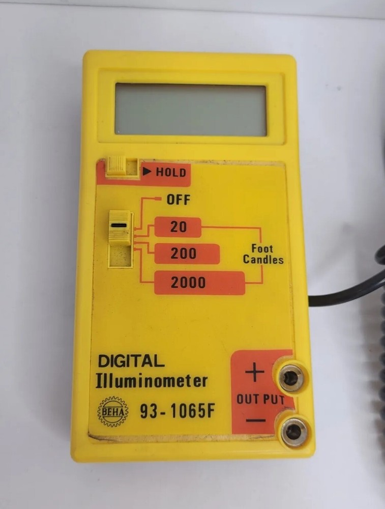 GREENLEE Yellow Digital Illuminometer Light Meter Model #93-1065, With Case