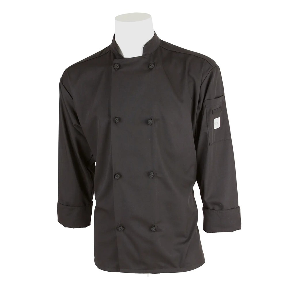 Mercer Culinary Millennia Unisex Black Long Sleeve Chef Jacket - Medium