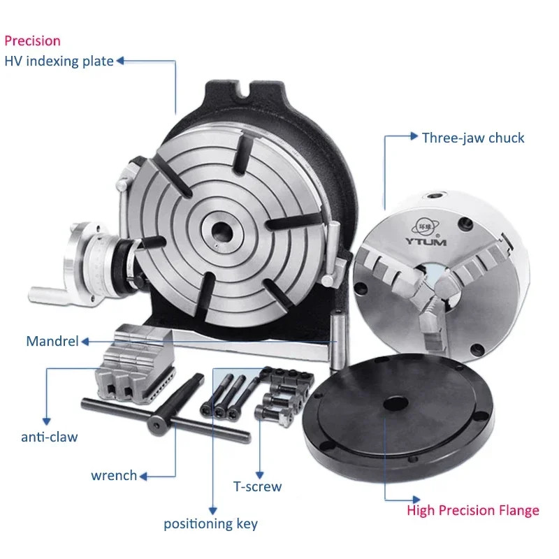 Three-jaw Chuck Milling Machine Indexing Head Rotary Table Universal Indexing