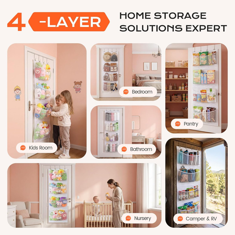 Upgraded Assembly Type Stuffed Animal Storage. Original Design & Patented, 4 Com