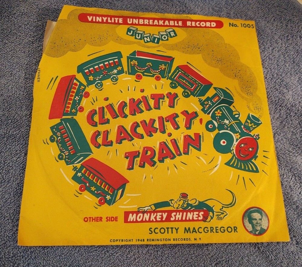 Clickity Clackity Train J1005 Junior Records Vinylite Unbreakable 10" Record