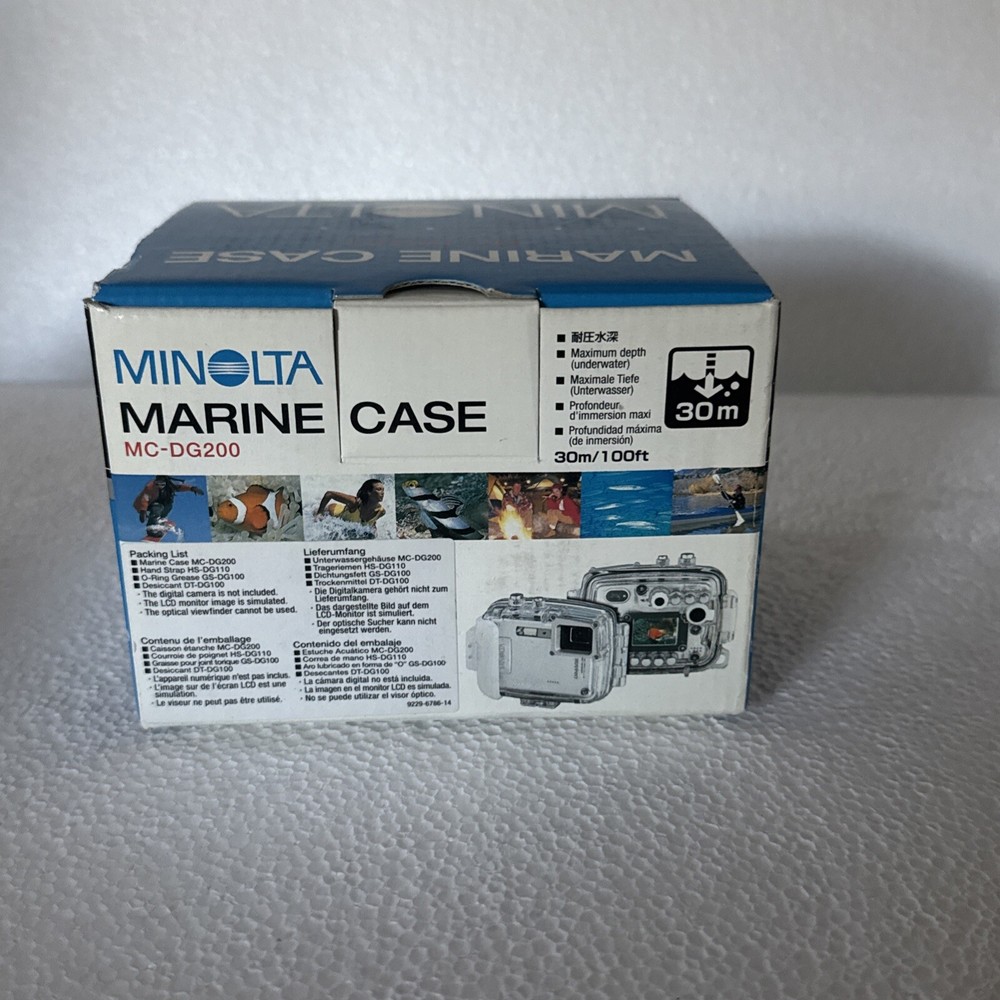 MINOLTA MARINE CASE MC-DG200 - NEW CASE W/STRAP & BOOK