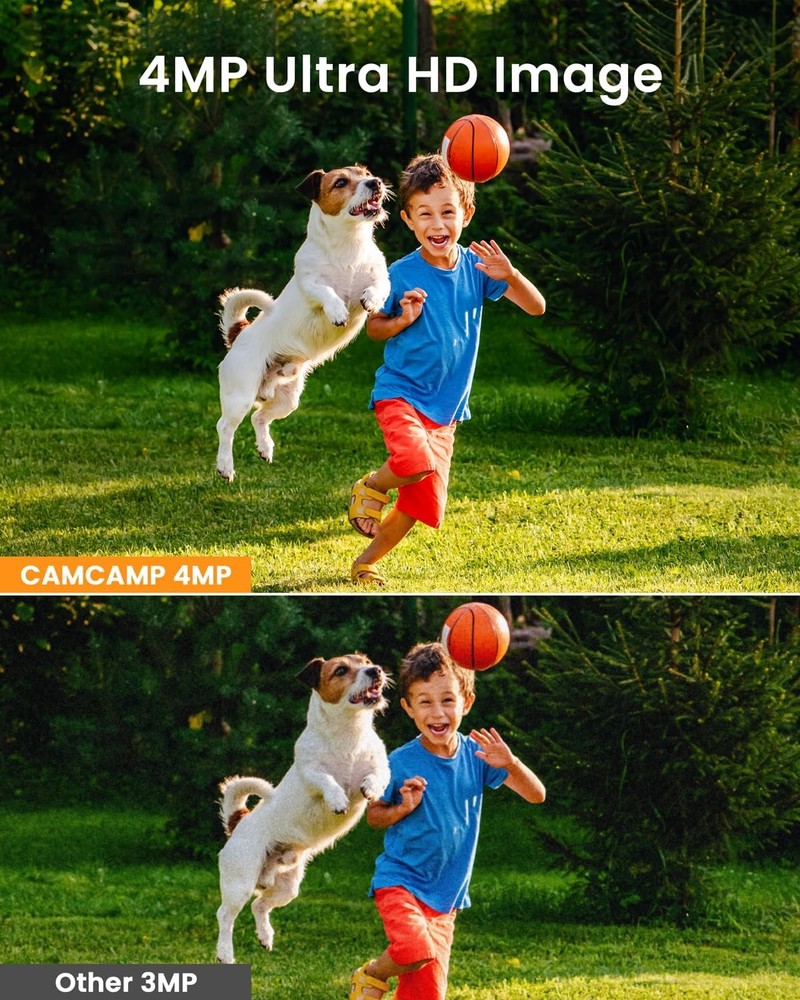 4MP WiFi Security Camera System Battery Solar Panel Wireless 2Way Talk Pan-Tilt